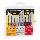 Juego de 9 barrenas para concreto y madera pretul..